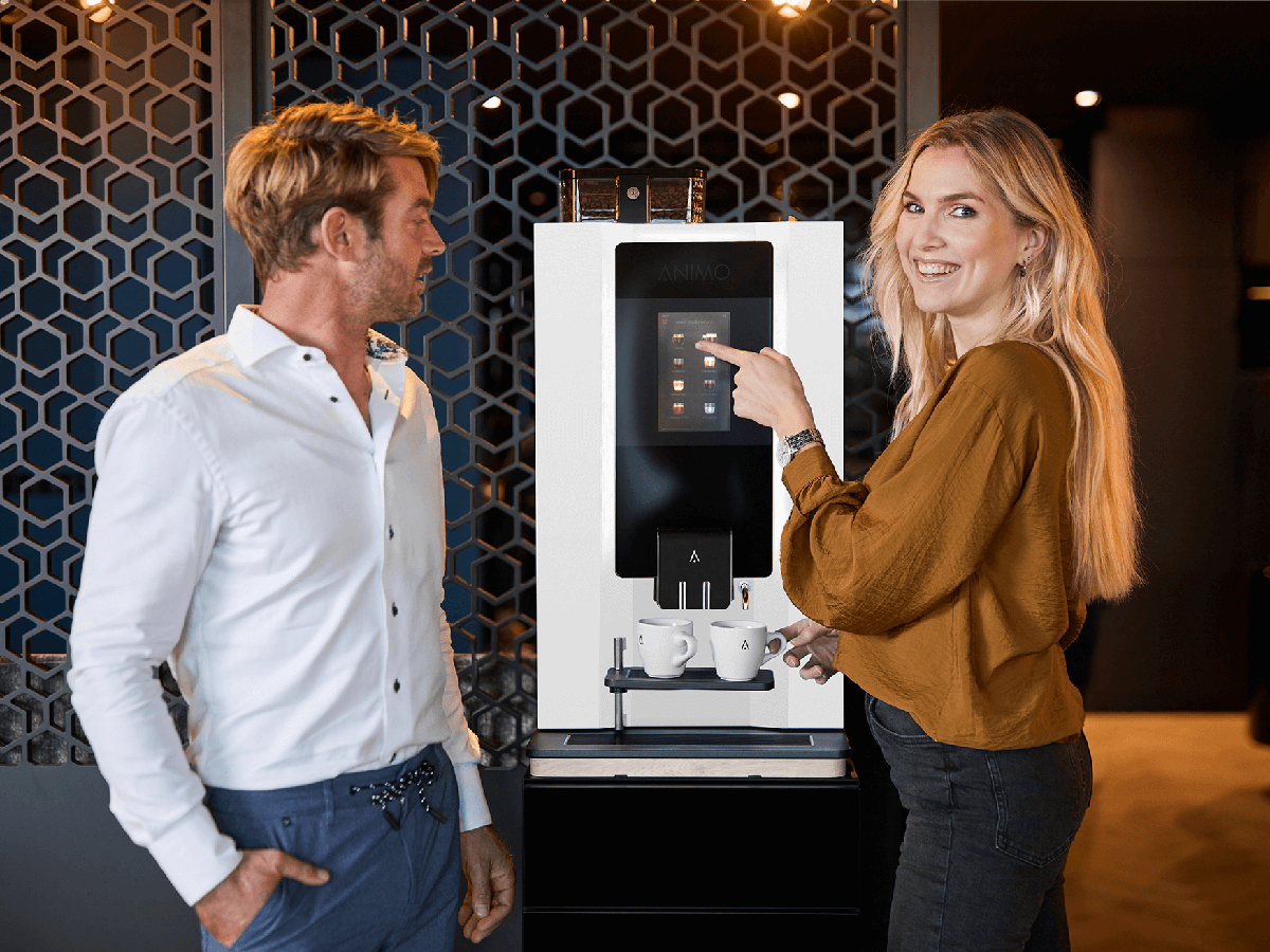 En kaffemaskin som erbjuds för hyra från Coffeebox